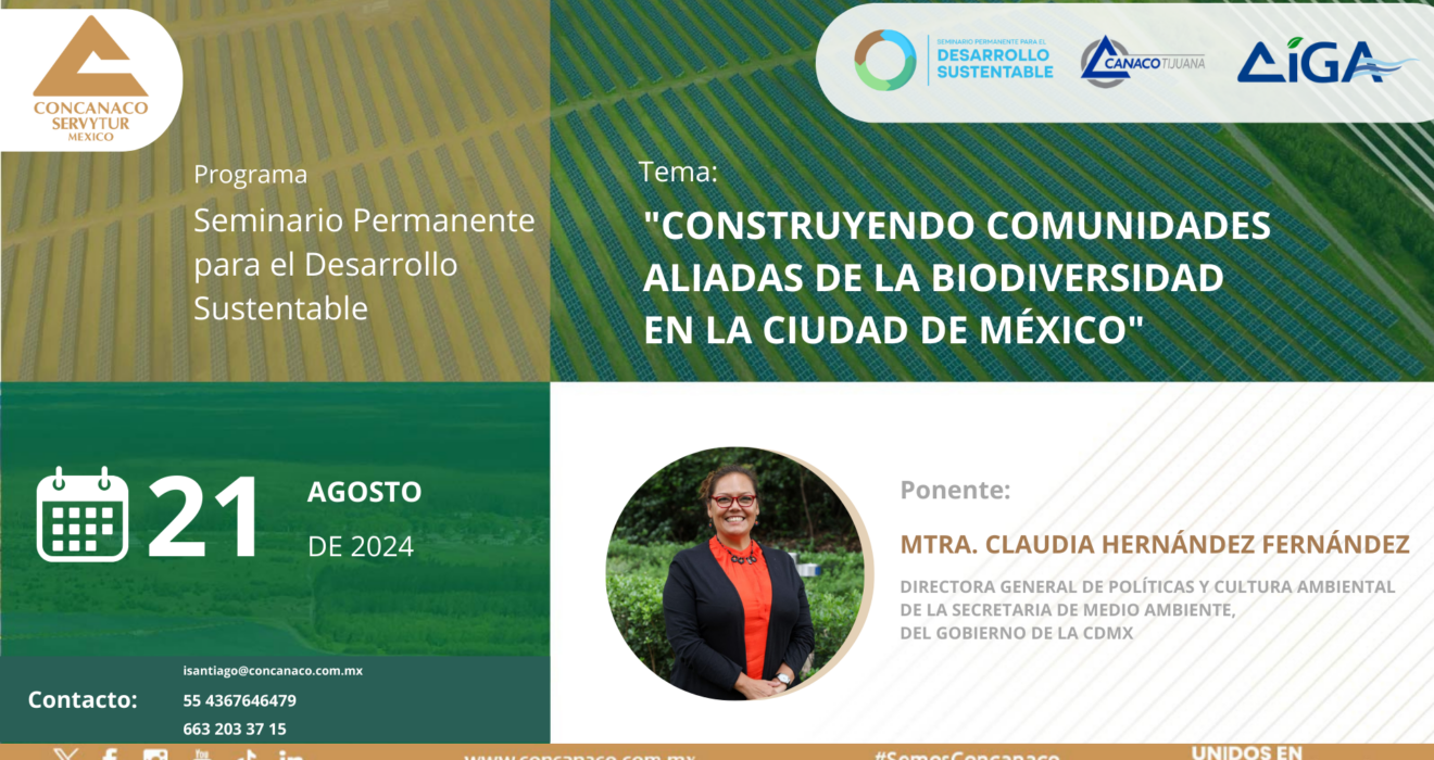 “Construyendo Comunidades Aliadas de la Biodiversidad en la Ciudad de México” 🌿Evento sin costo 🎙Imparte la Maestra Claudia Hernández Fernández ✅ Directora General de Políticas y Cultura Ambiental de la Secretaría de Medio Ambiente del Gobierno de la CDMX