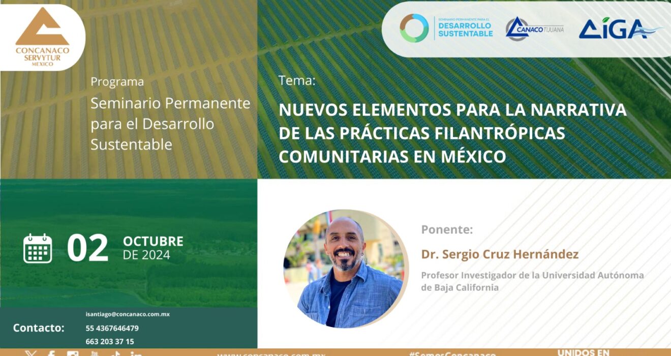 Dr. Sergio Cruz Hernández Profesor Investigador de la Universidad Autónoma de Baja California Con la ponencia: “NUEVOS ELEMENTOS PARA LA NARRATIVA DE LAS PRÁCTICAS FILANTRÓPICAS COMUNITARIAS EN MÉXICO”