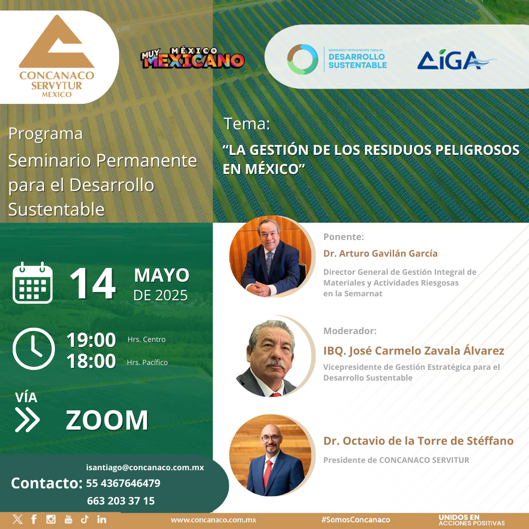 Dr. Arturo Gavilán García Director General de Gestión Integral de Materiales y Actividades Riesgosas en la Semarnat   📌 Tema de la sesión: “LA GESTIÓN DE LOS RESIDUOS PELIGROSOS EN MÉXICO”